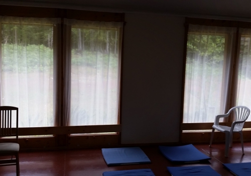 16 New curtains on the north side of the Dhamma Hall