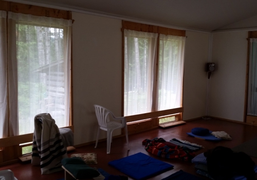 17 New Curtains on the south side of the Dhamma Hall